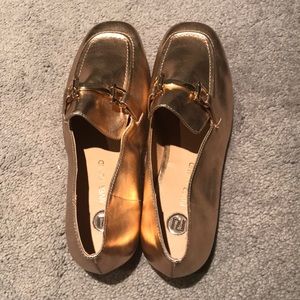 Copper metallic loafers NWT